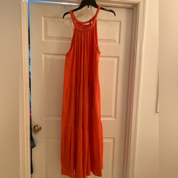 Summer orange long dress - Picture 2 of 4